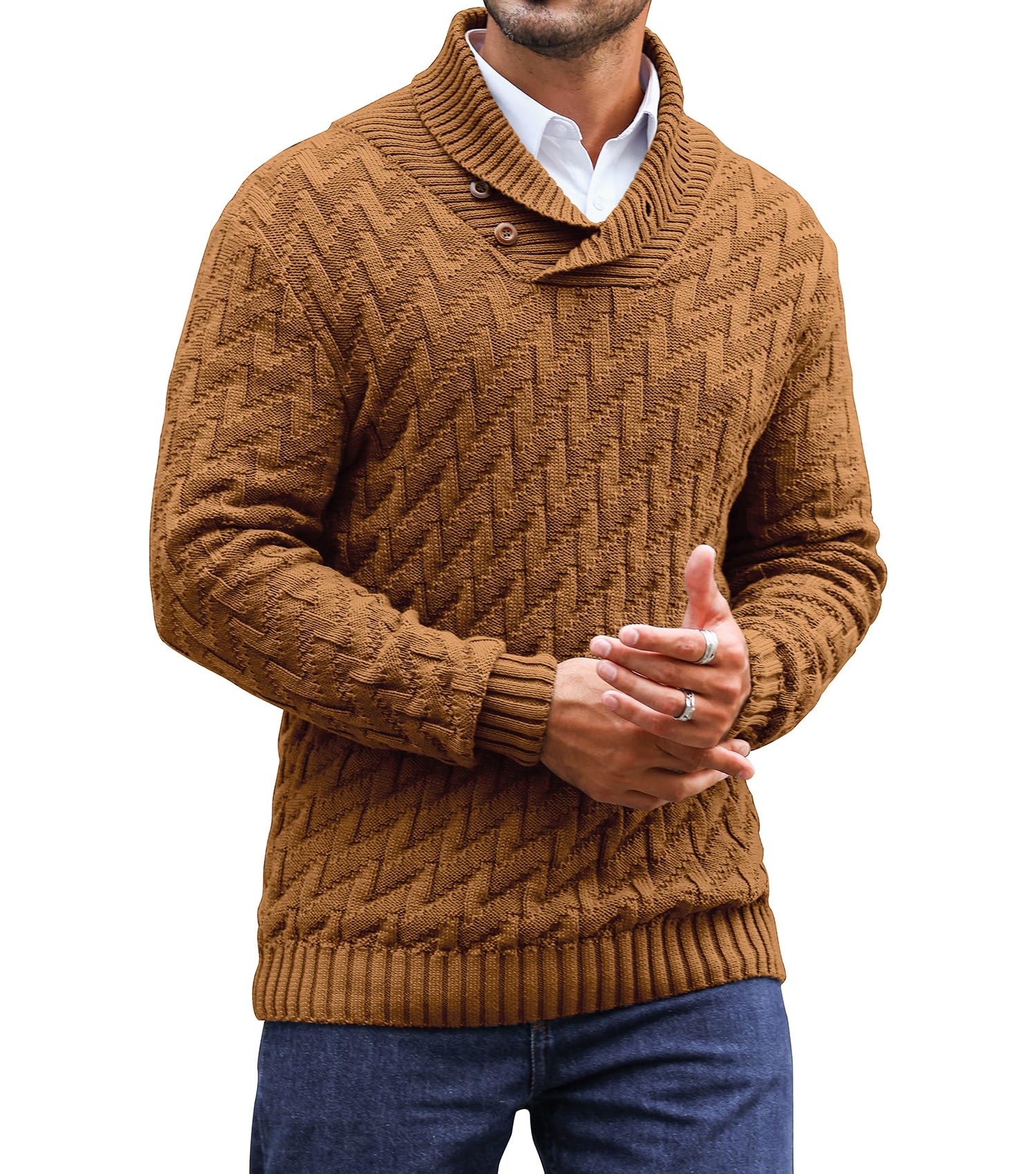 Wool Scarf Men - Men's Sweater Spring Shawl Collar Pullover