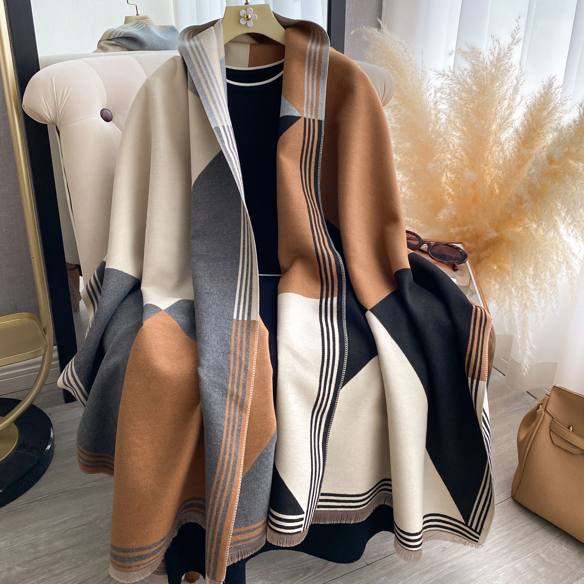 Cashmere Pashmina Wrap - 2025 Luxury Winter Cashmere Scarf Women