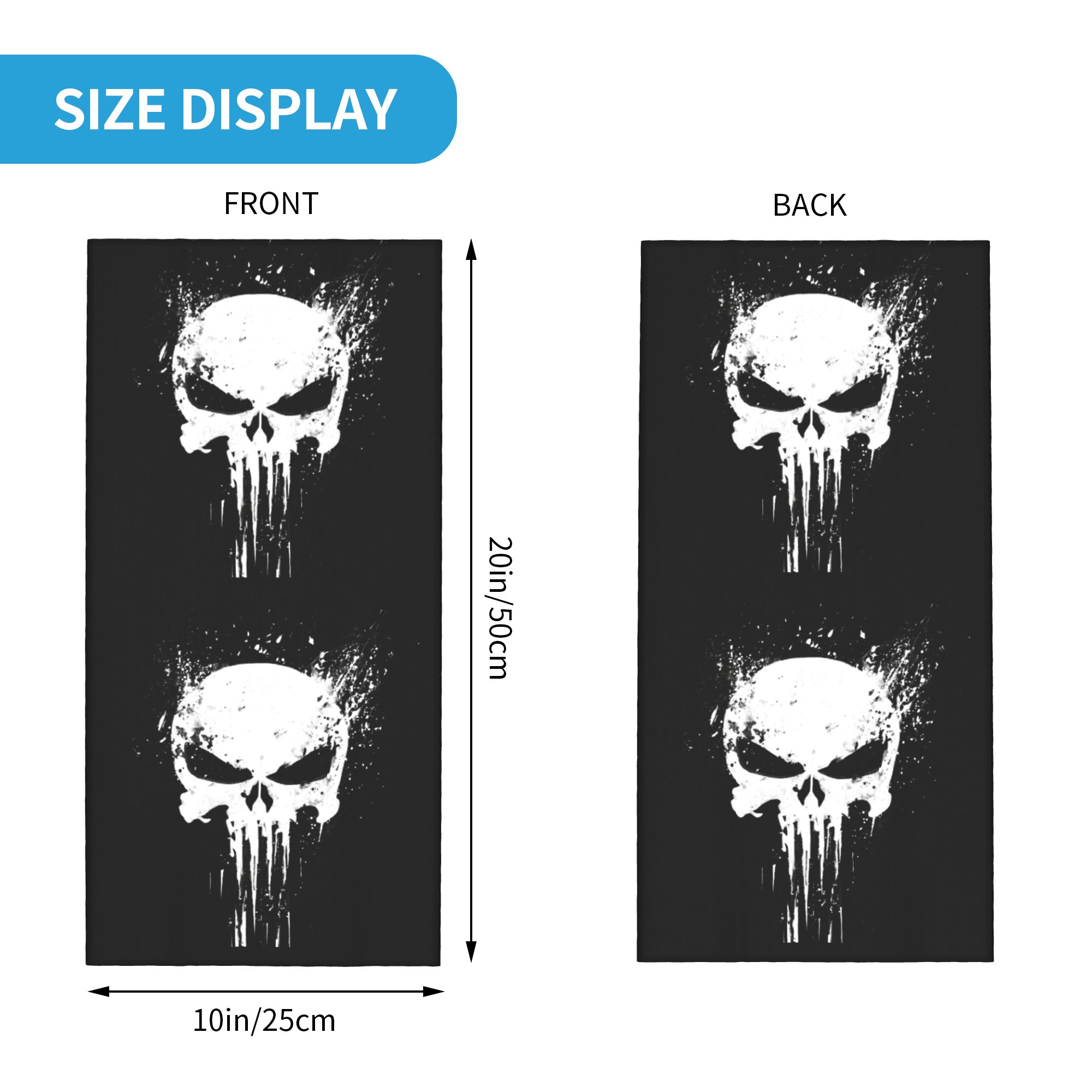 Custom Skeleton Skull Bandana  - Neck Gaiter Fleece reseña y precio