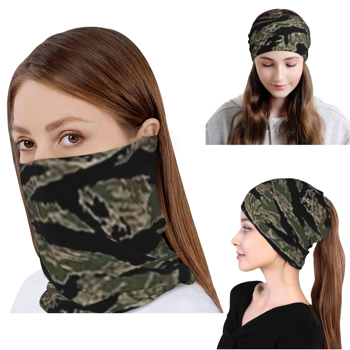 Tiger Stripe Camouflage Milita - Knit Beanie Hat Warm reseña y precio