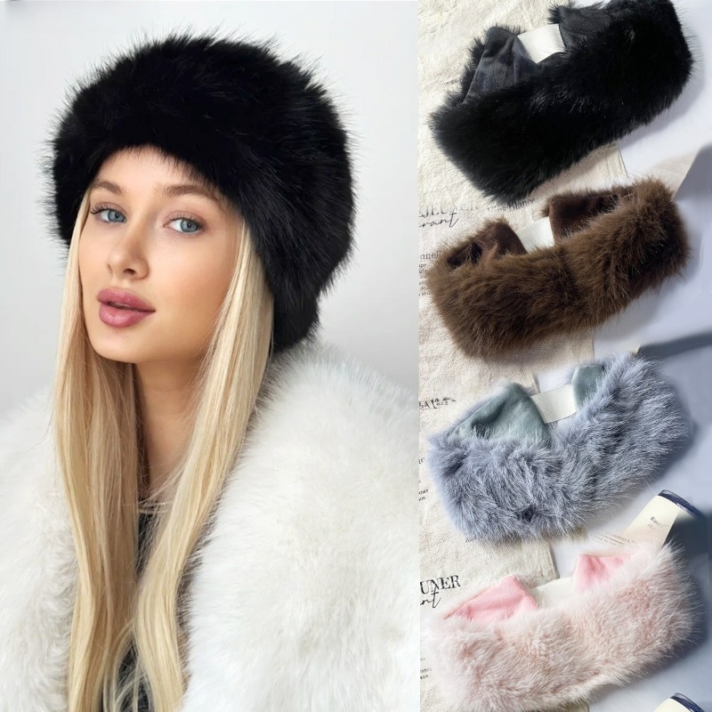 Wide Band Fur Headband Winter  - Fleece Ear Warmer Band reseña y precio