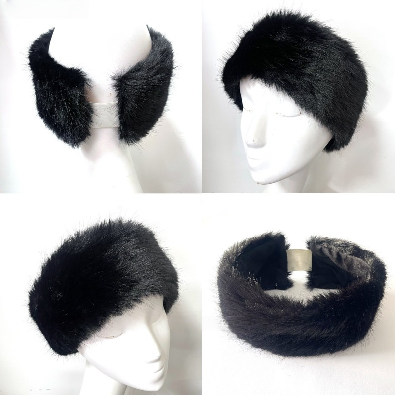 Wide Band Fur Headband Winter  - Fleece Ear Warmer Band reseña y precio
