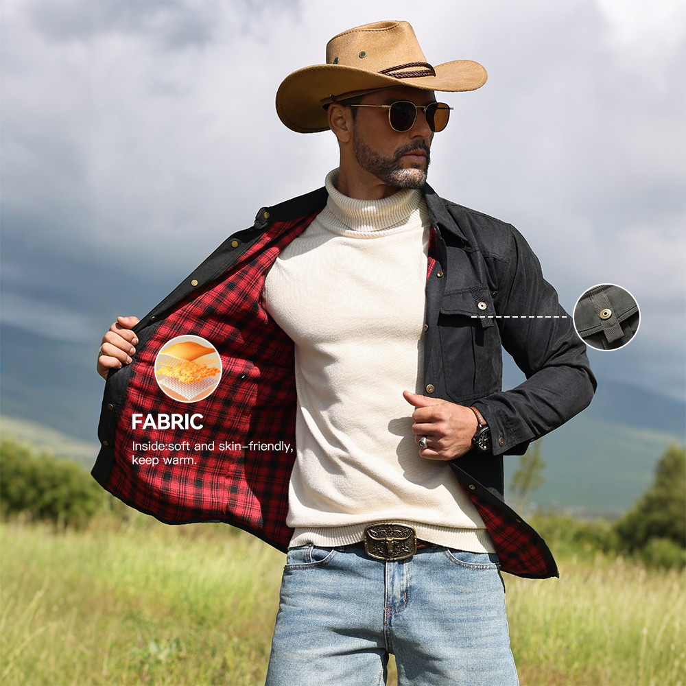 Men's Jackets Spring Flannel L - Flannel Shirt Lined reseña y precio