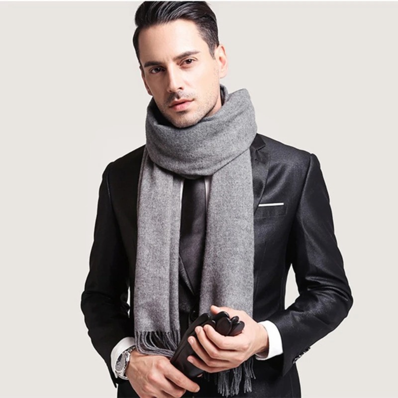 2025 Wool Scarves Winter Soft  - Wool Scarf Men reseña y precio