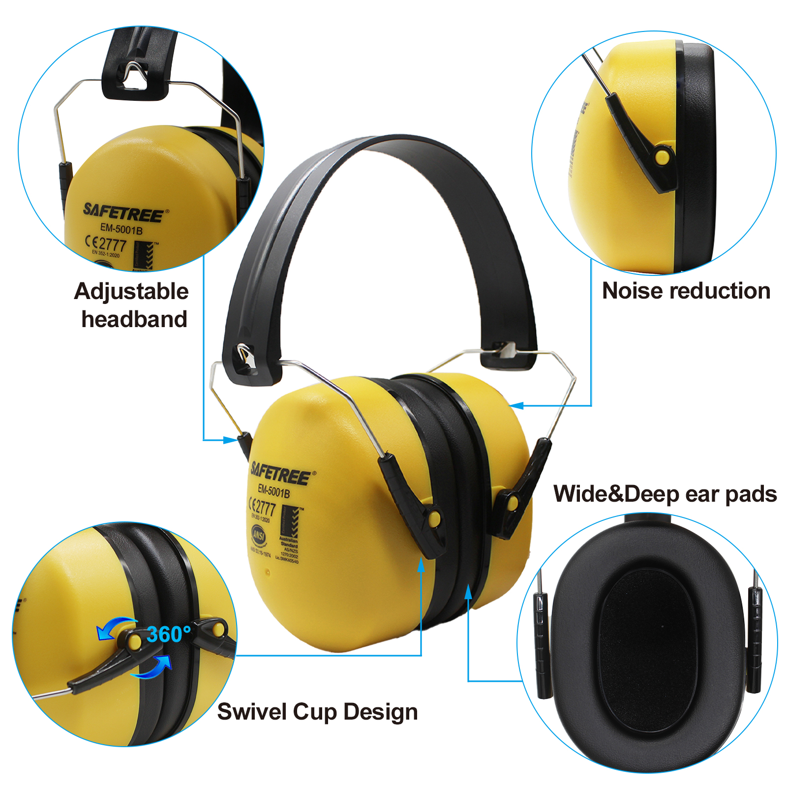 Safetree CE En 352-1: 2002 Fol - Earmuffs Foldable reseña y precio