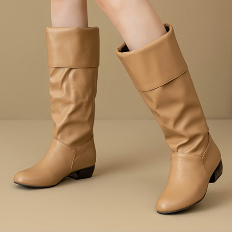 Slip on Knee High Boots Pleate - Waterproof Winter Boot reseña y precio