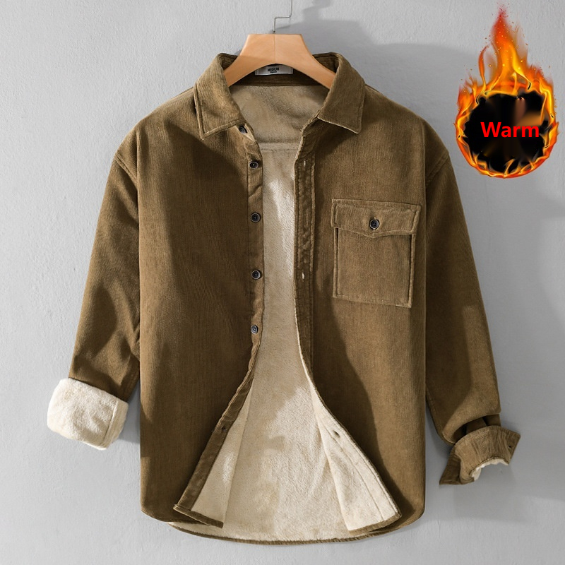 Men's Corduroy Shirt Jacket He - Flannel Shirt Lined reseña y precio