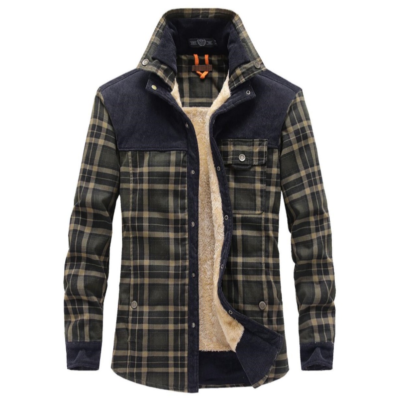 Men's Jackets Winter Windproof - Flannel Shirt Lined reseña y precio