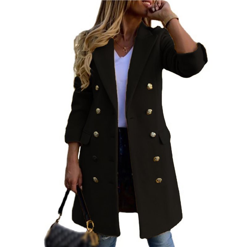A24F-Women Fall Winter Wool Co - Wool Coat Peacoat reseña y precio