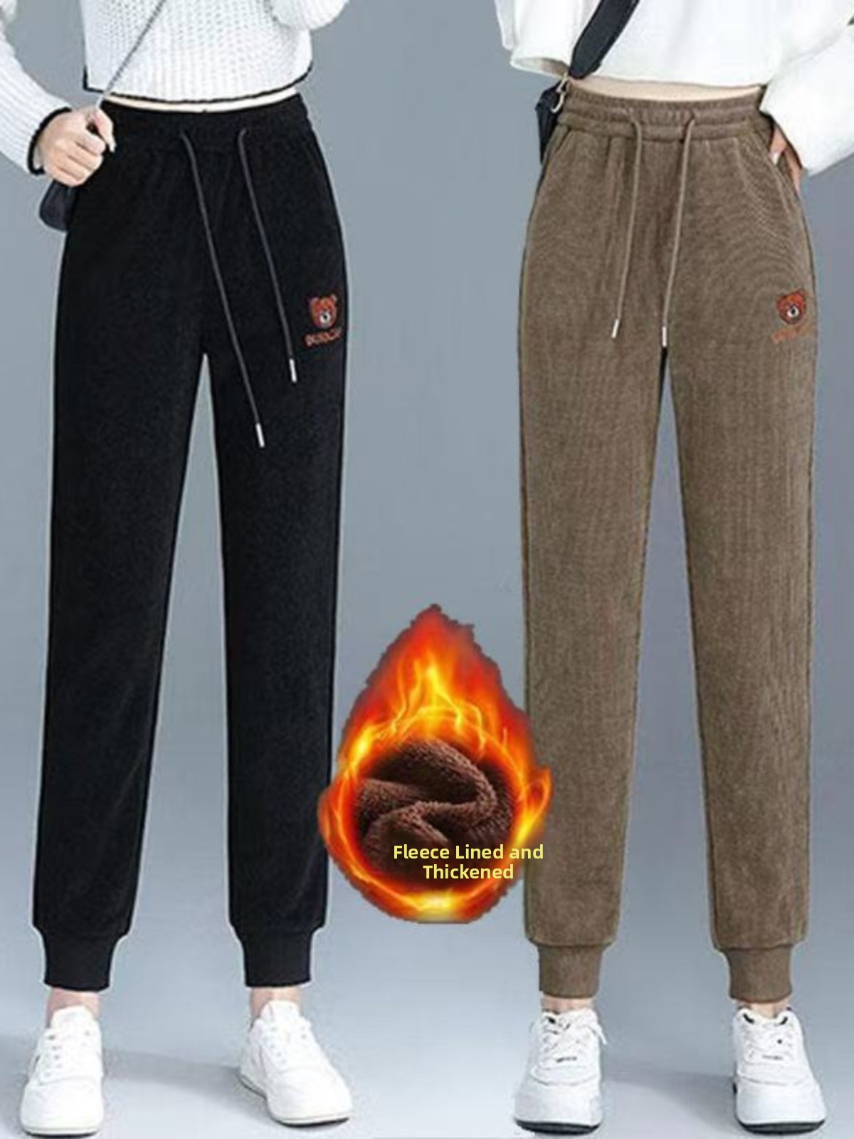 High Waist Fleece Lined Thick  - Corduroy Pant Warm reseña y precio