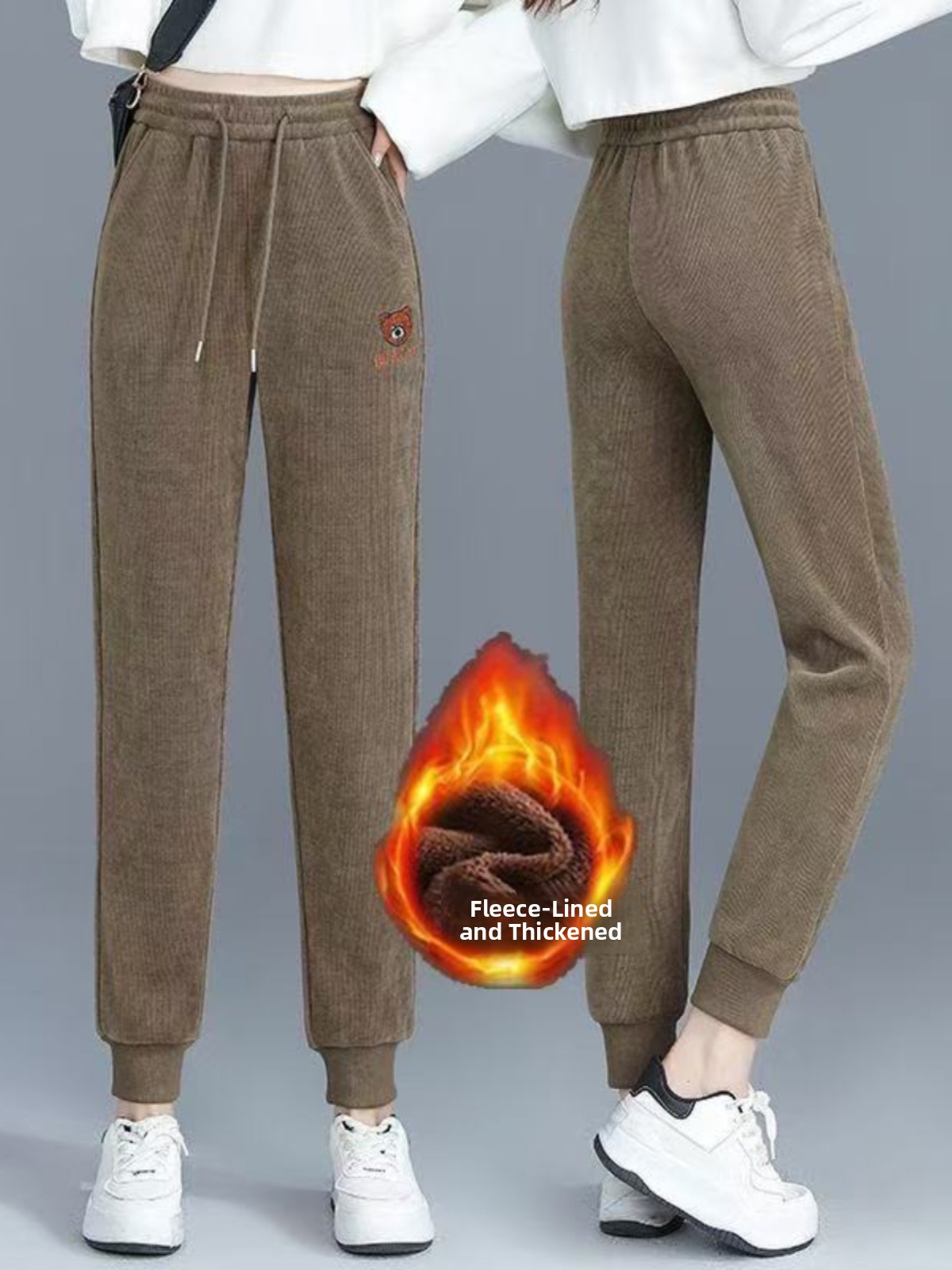 High Waist Fleece Lined Thick  - Corduroy Pant Warm reseña y precio