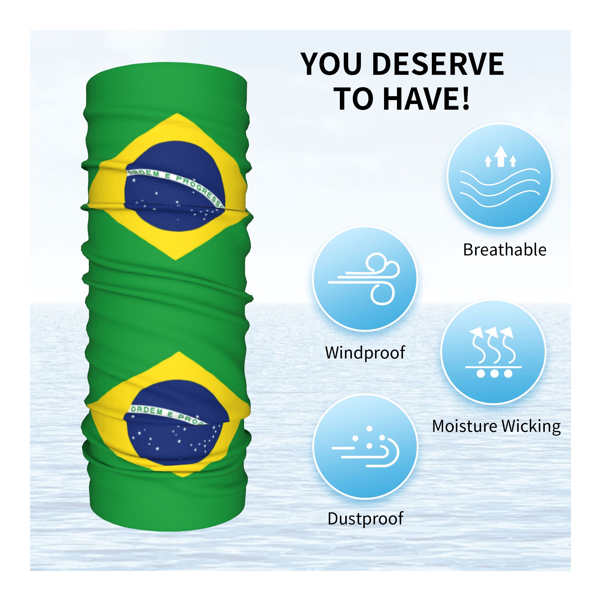 Custom Brazil Flag Bandana Nec - Neck Gaiter Fleece reseña y precio