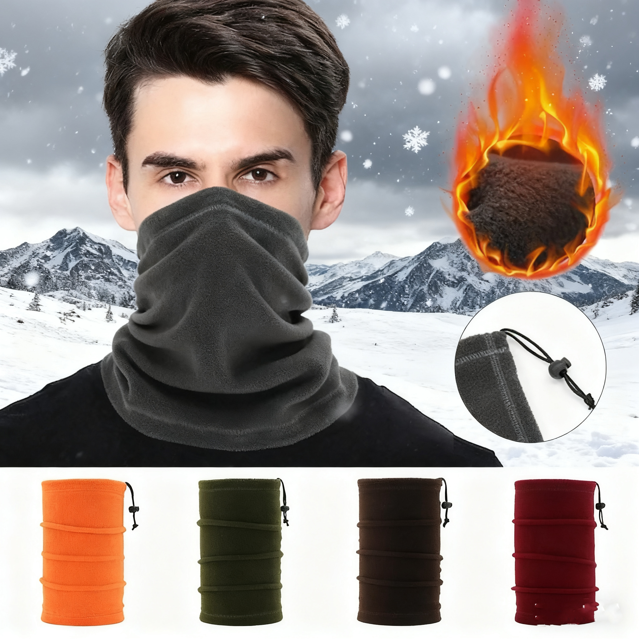 Winter Face Cover Neck Gaiter  - Neck Gaiter Fleece reseña y precio