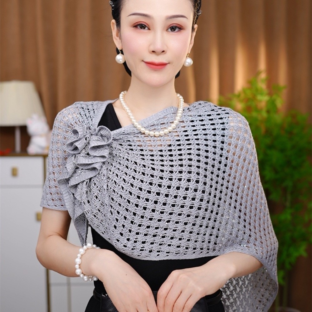 Sparkly Design Hollow Out Card - Shawl Wrap Winter reseña y precio