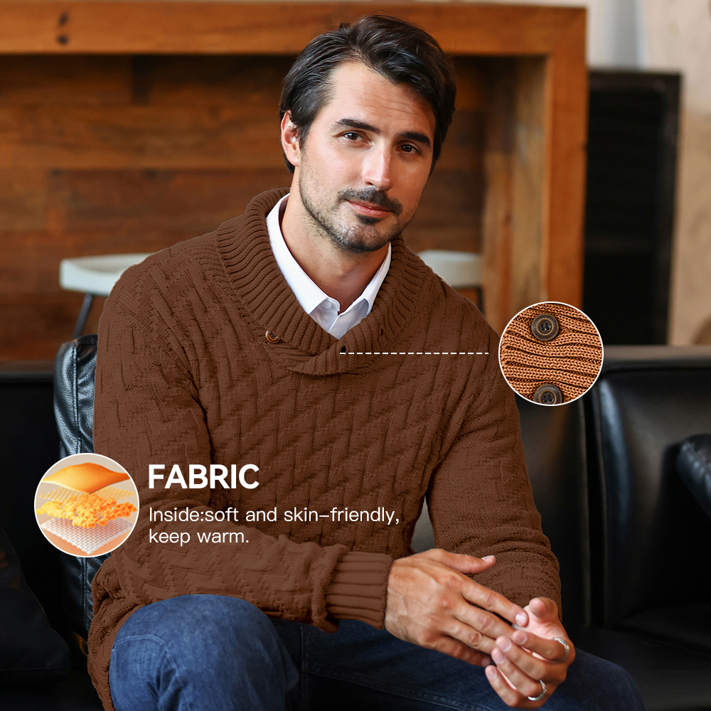 Men's Sweater Spring Shawl Col - Wool Scarf Men reseña y precio