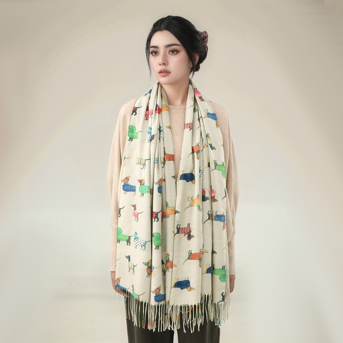 New Cashmere Scarf Shawl Dachs - Cashmere Pashmina Wrap reseña y precio
