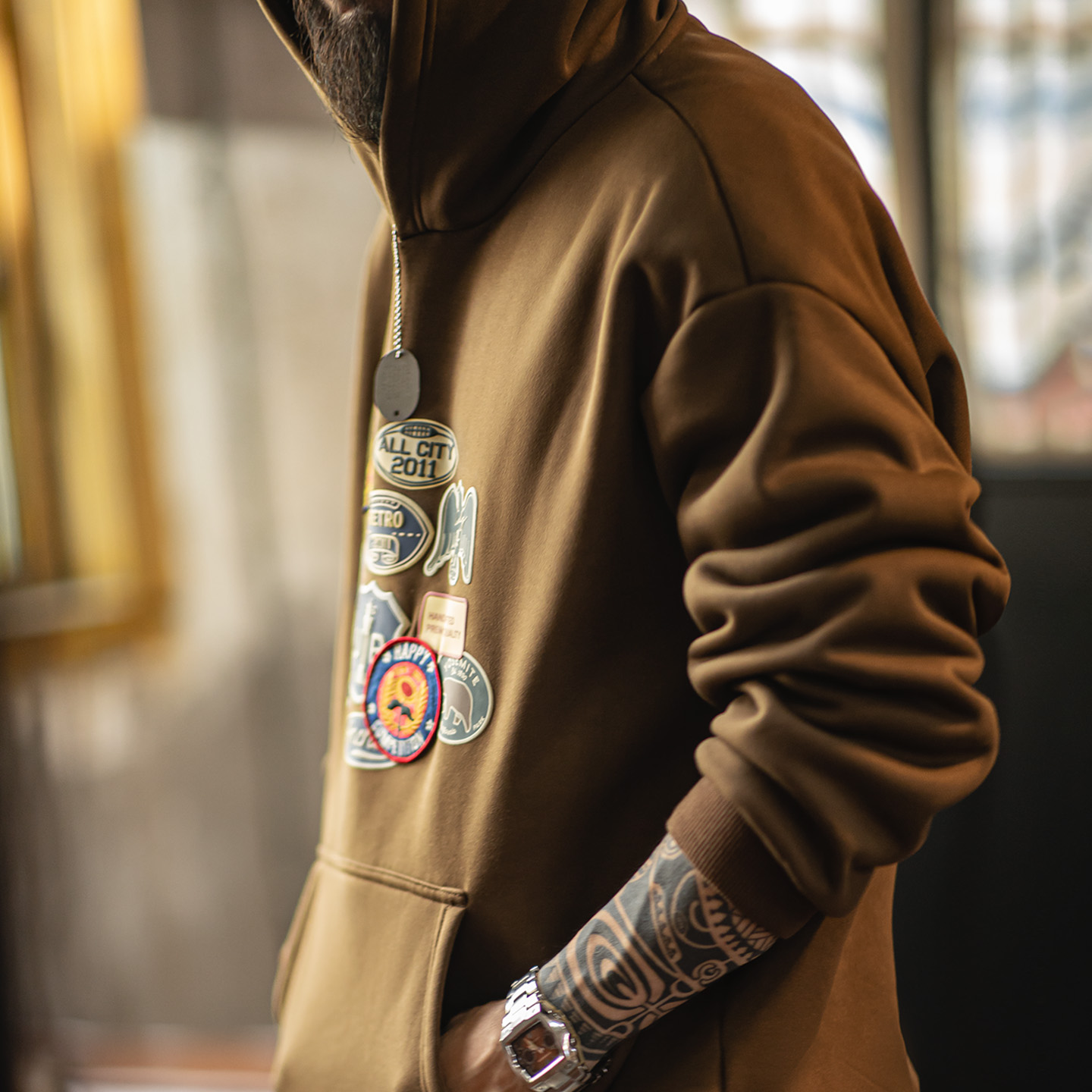 Maden Vintage Men's Embroidere - Sherpa Hoodie Fleece reseña y precio