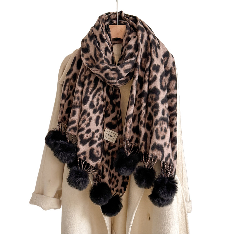 New Luxury Winter Leopard Two- - Cashmere Pashmina Wrap reseña y precio
