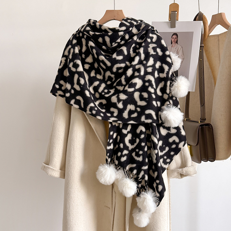 New Luxury Winter Leopard Two- - Cashmere Pashmina Wrap reseña y precio