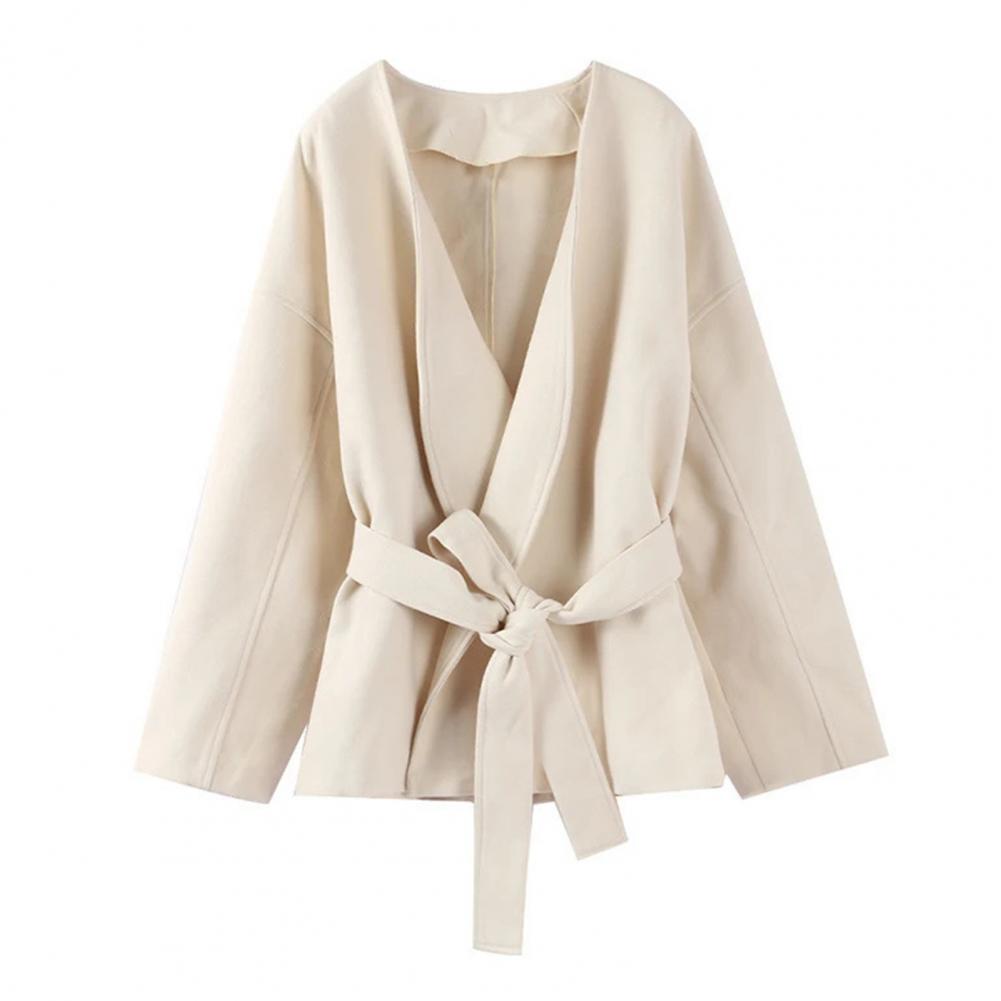 Lace-up Waist Jacket Stylish W - Wool Coat Peacoat reseña y precio