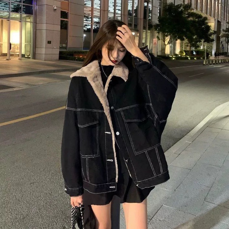 Women Denim Coat Thick Lapel S - Down Jacket Packable reseña y precio