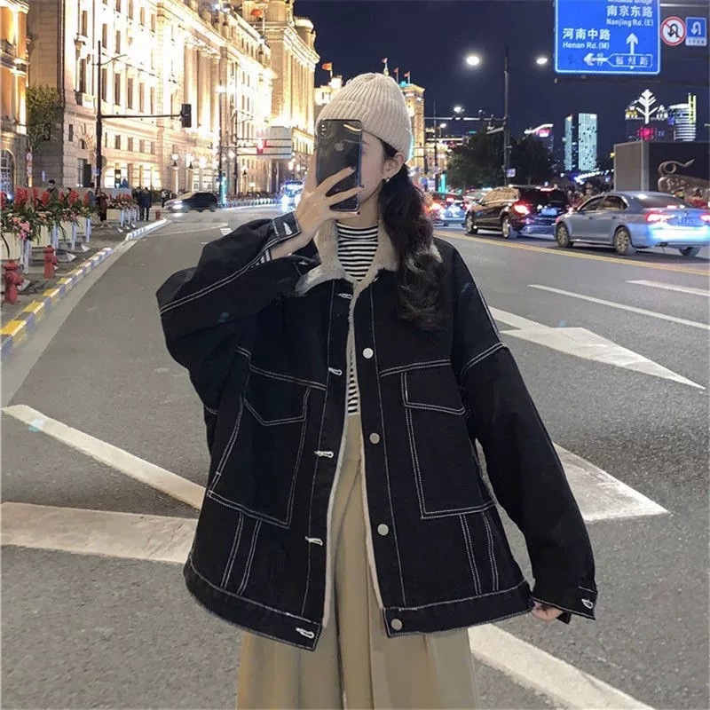 Women Denim Coat Thick Lapel S - Down Jacket Packable reseña y precio