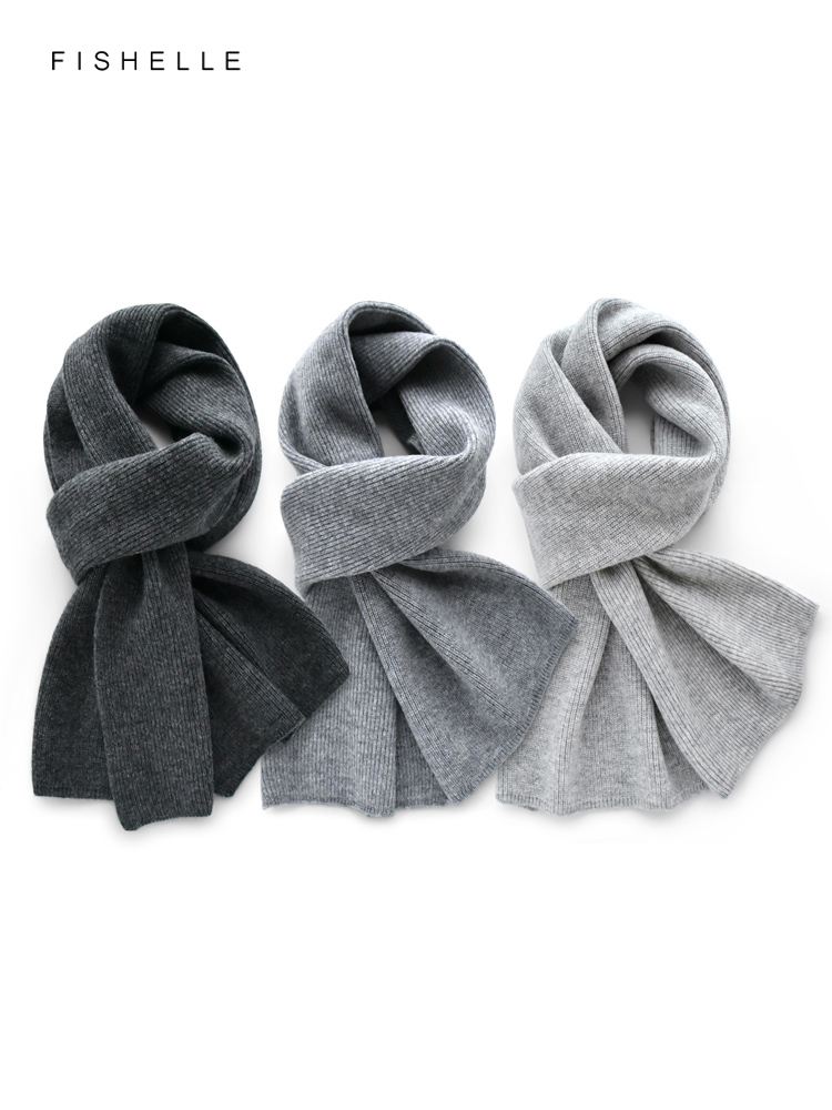 Gray solid color cashmere scar - Wool Scarf Men reseña y precio