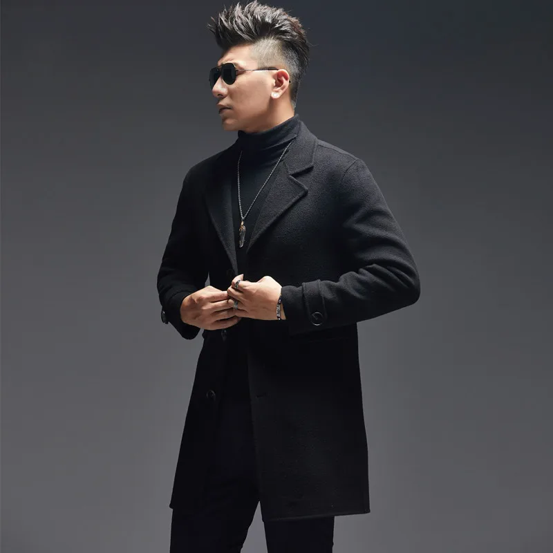 AYUNSUE 100% Wool Coat Men Aut - Wool Coat Peacoat reseña y precio