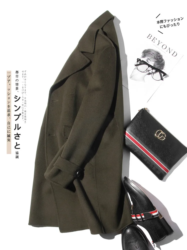AYUNSUE 100% Wool Coat Men Aut - Wool Coat Peacoat reseña y precio