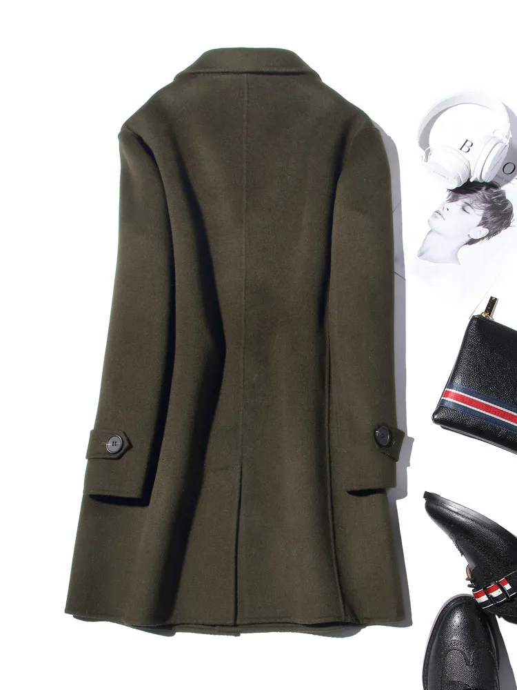 AYUNSUE 100% Wool Coat Men Aut - Wool Coat Peacoat reseña y precio