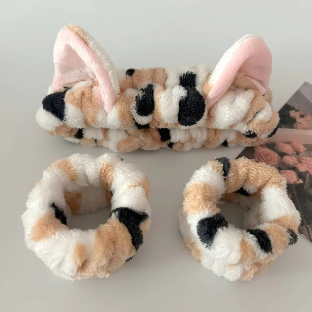 3pcs/set Leopard Print Cute Ca - Winter Headband Fleece reseña y precio