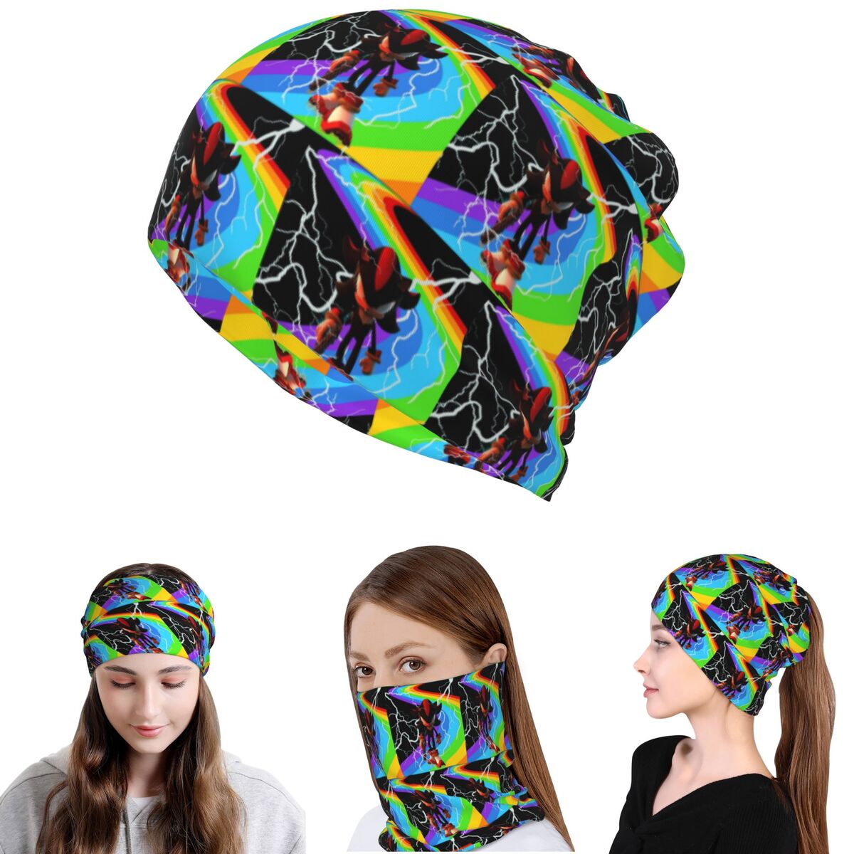 Shadow The Hedgehog Bandana Ne - Knit Beanie Hat Warm reseña y precio