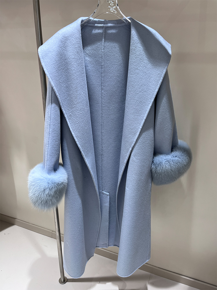 2025 New Wool Coat With Real F - Wool Coat Peacoat reseña y precio