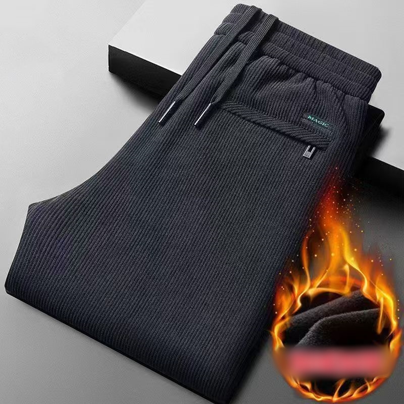 Black gray men's corduroy and  - Corduroy Pant Warm reseña y precio