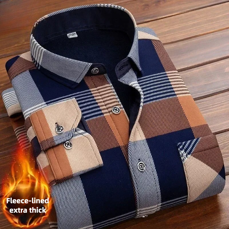 2025 Men's Winter Warm Long Sl - Flannel Shirt Lined reseña y precio