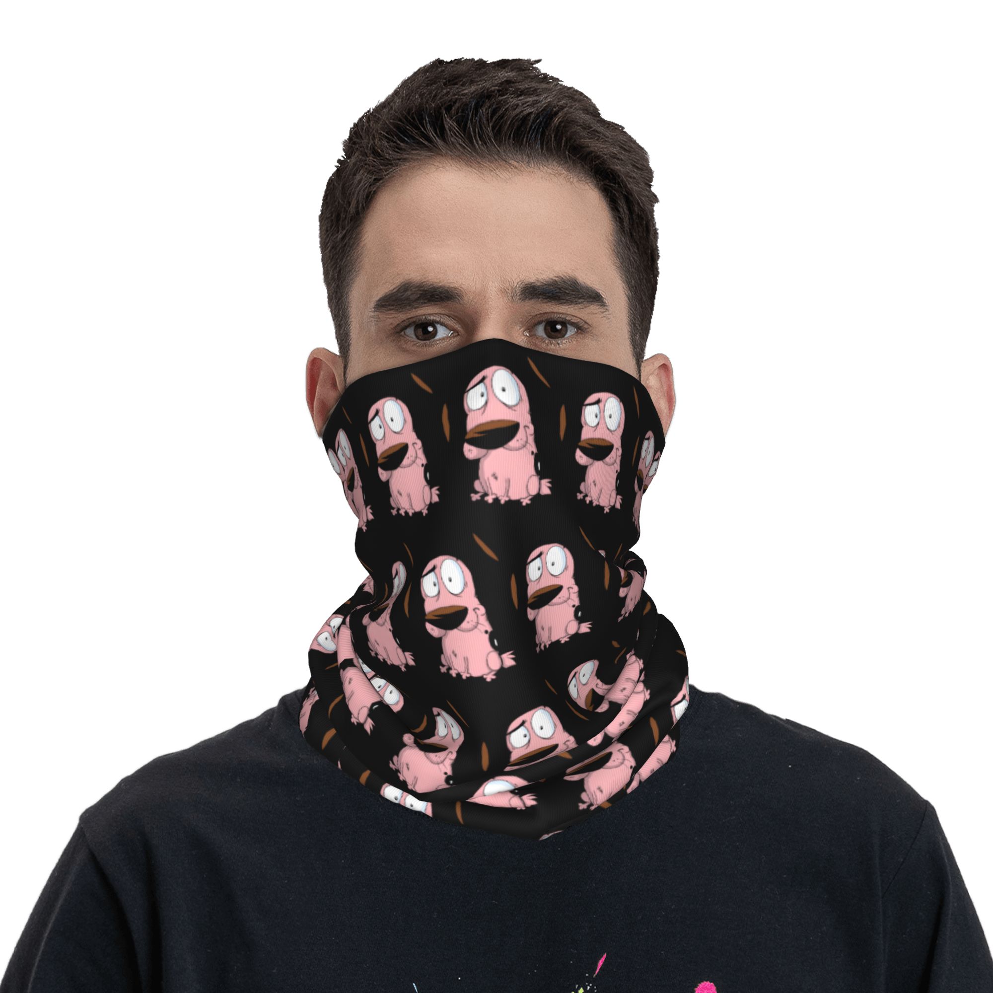 Custom Cartoon Courage Dog Win - Neck Gaiter Fleece reseña y precio