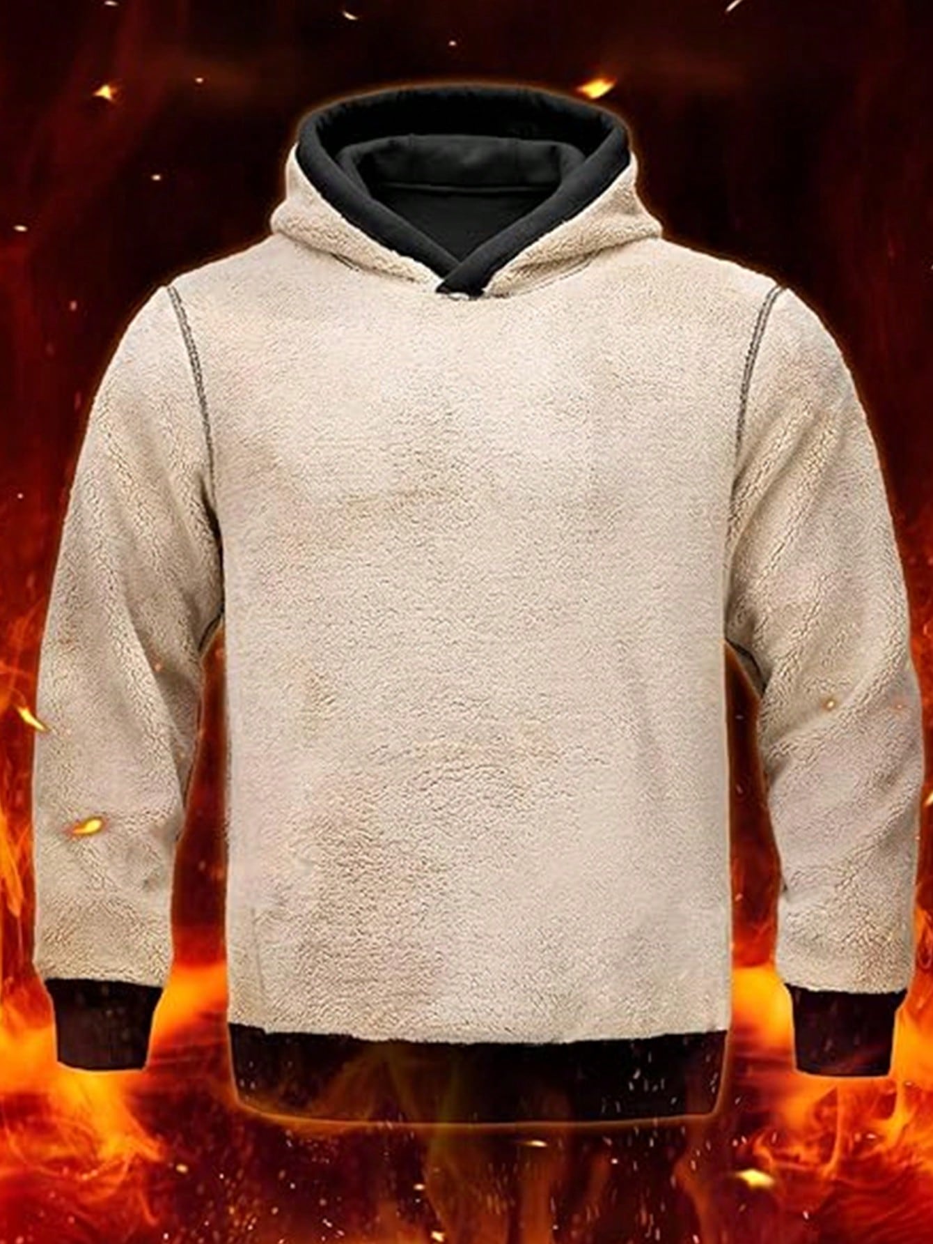 Men's Black Sherpa-Lined Hoodi - Sherpa Hoodie Fleece reseña y precio