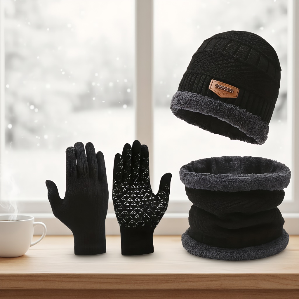 Winter Knit Hat & Scarf Set fo - Wool Scarf Men reseña y precio