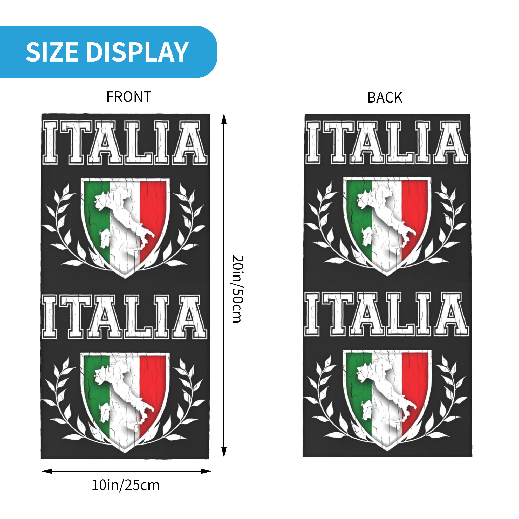 Custom Italy Flag Bandana Neck - Neck Gaiter Fleece reseña y precio