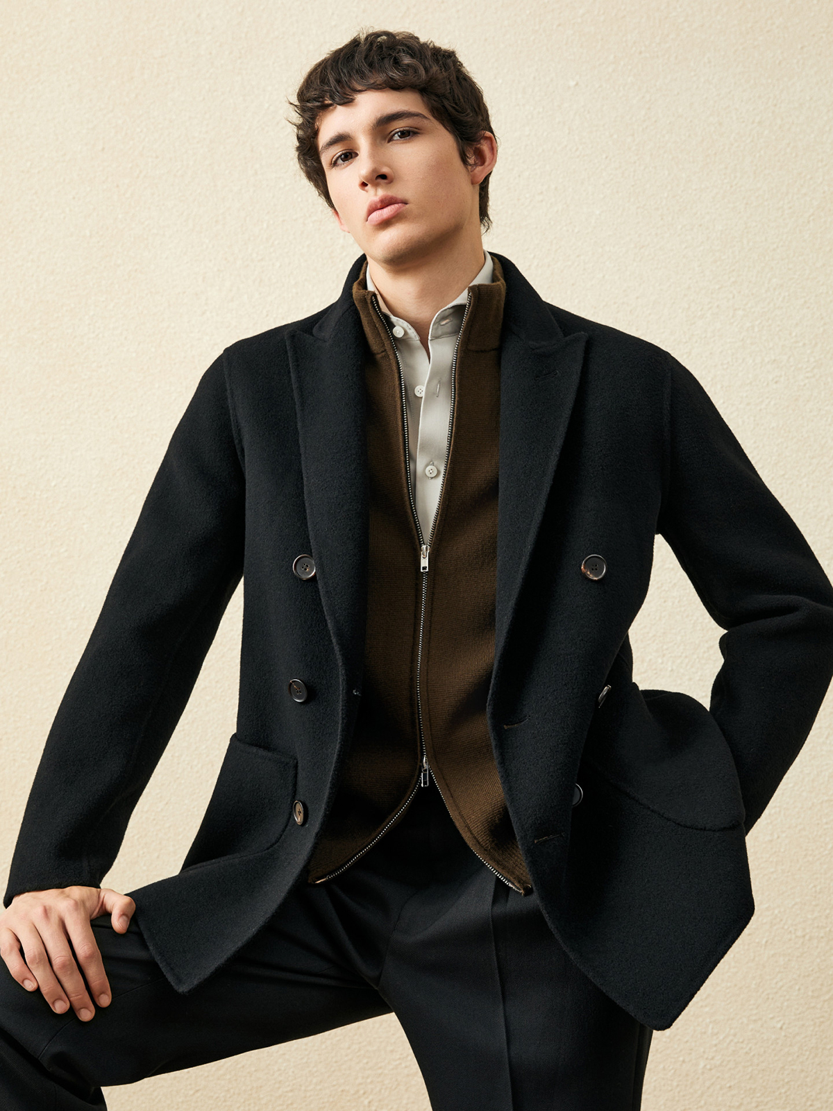Men‘s 100% Wool Short Coat | B - Wool Coat Peacoat reseña y precio