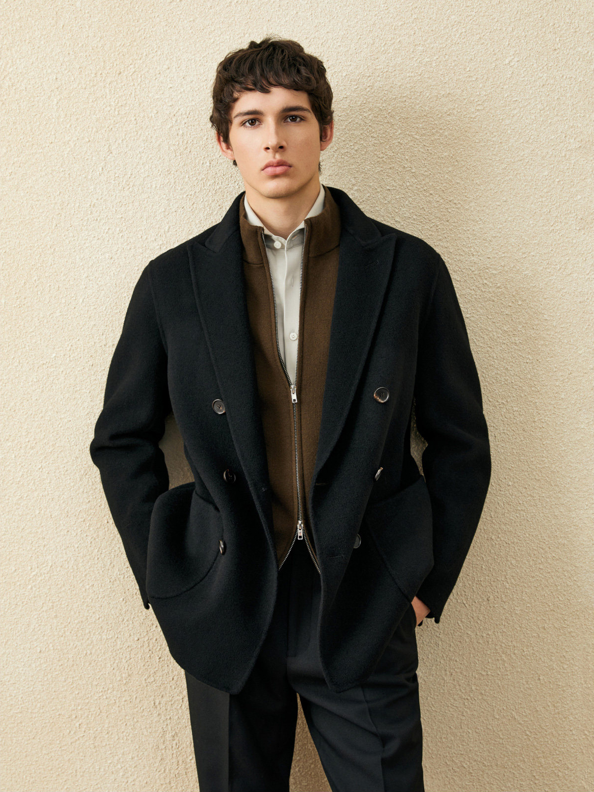 Men‘s 100% Wool Short Coat | B - Wool Coat Peacoat reseña y precio