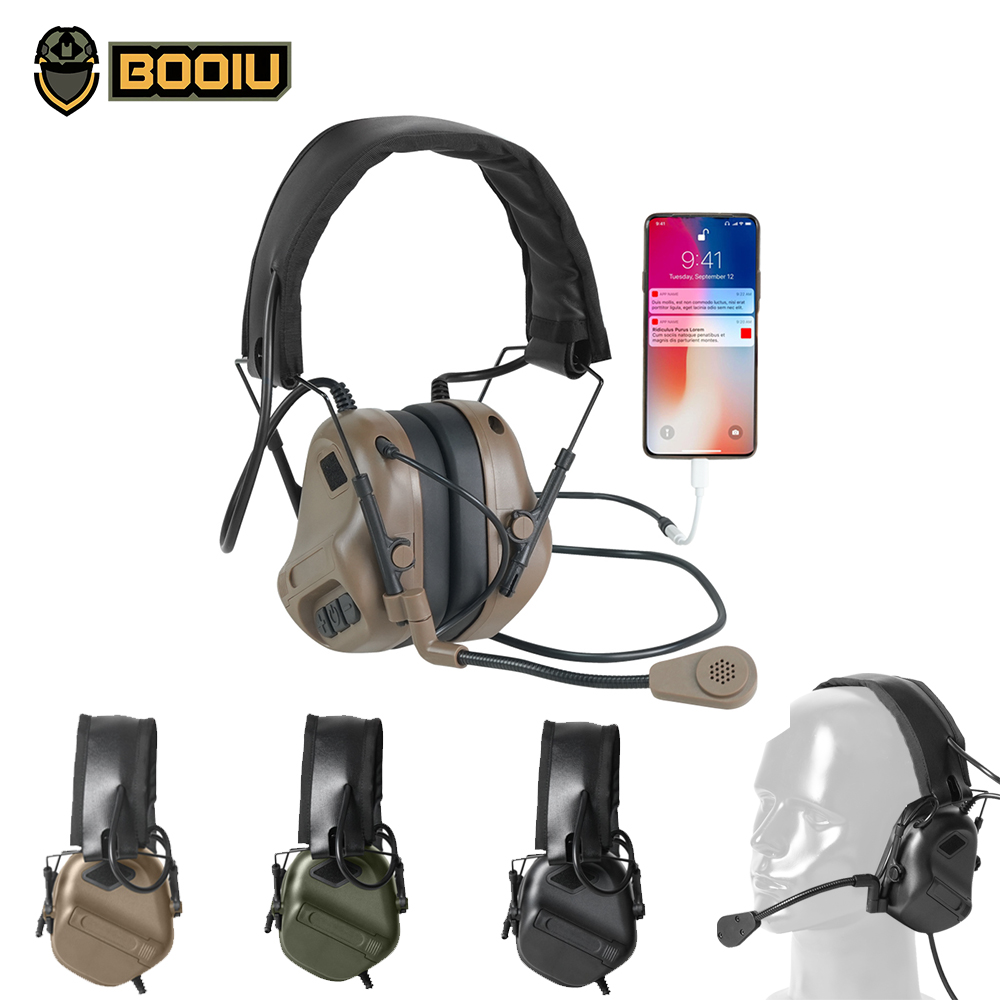 BOOIU Tactical Electronic Shoo - Earmuffs Foldable reseña y precio
