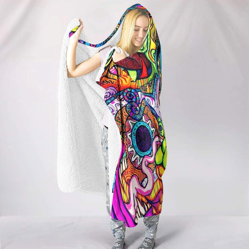 Abstract Bright Trippy Rainbow - Sherpa Hoodie Fleece reseña y precio