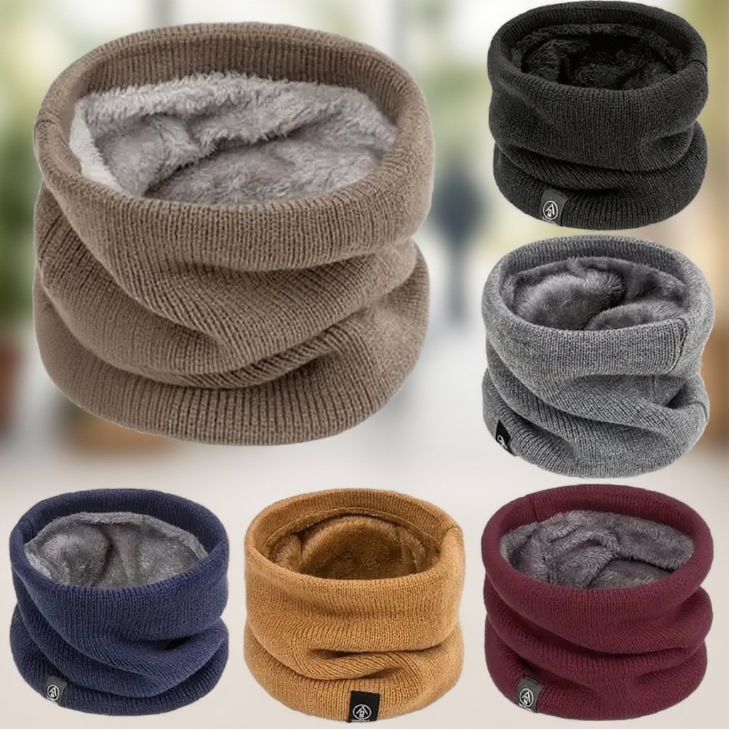 Warm Knitted Scarf Thickened P - Neck Gaiter Fleece reseña y precio