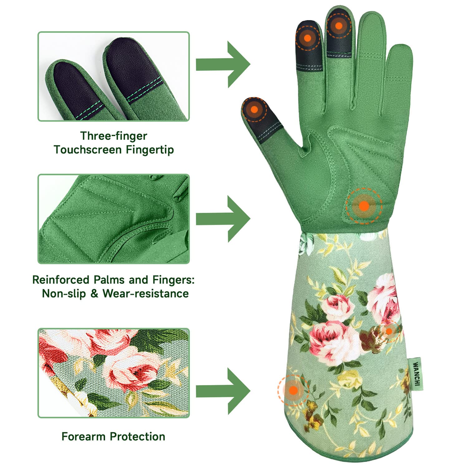 Women's Long Gardening Gloves, - Touch Screen Gloves reseña y precio