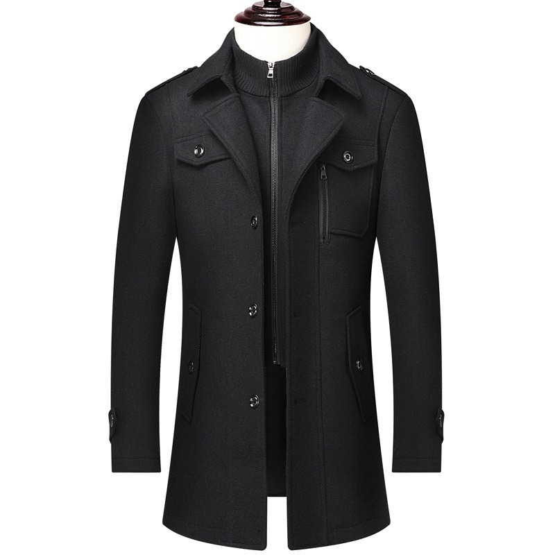 Men's Winter Wool Blend Coat D - Wool Coat Peacoat reseña y precio