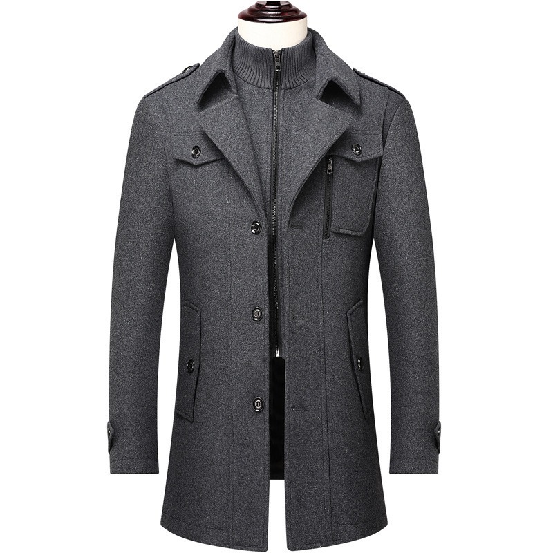 Men's Winter Wool Blend Coat D - Wool Coat Peacoat reseña y precio