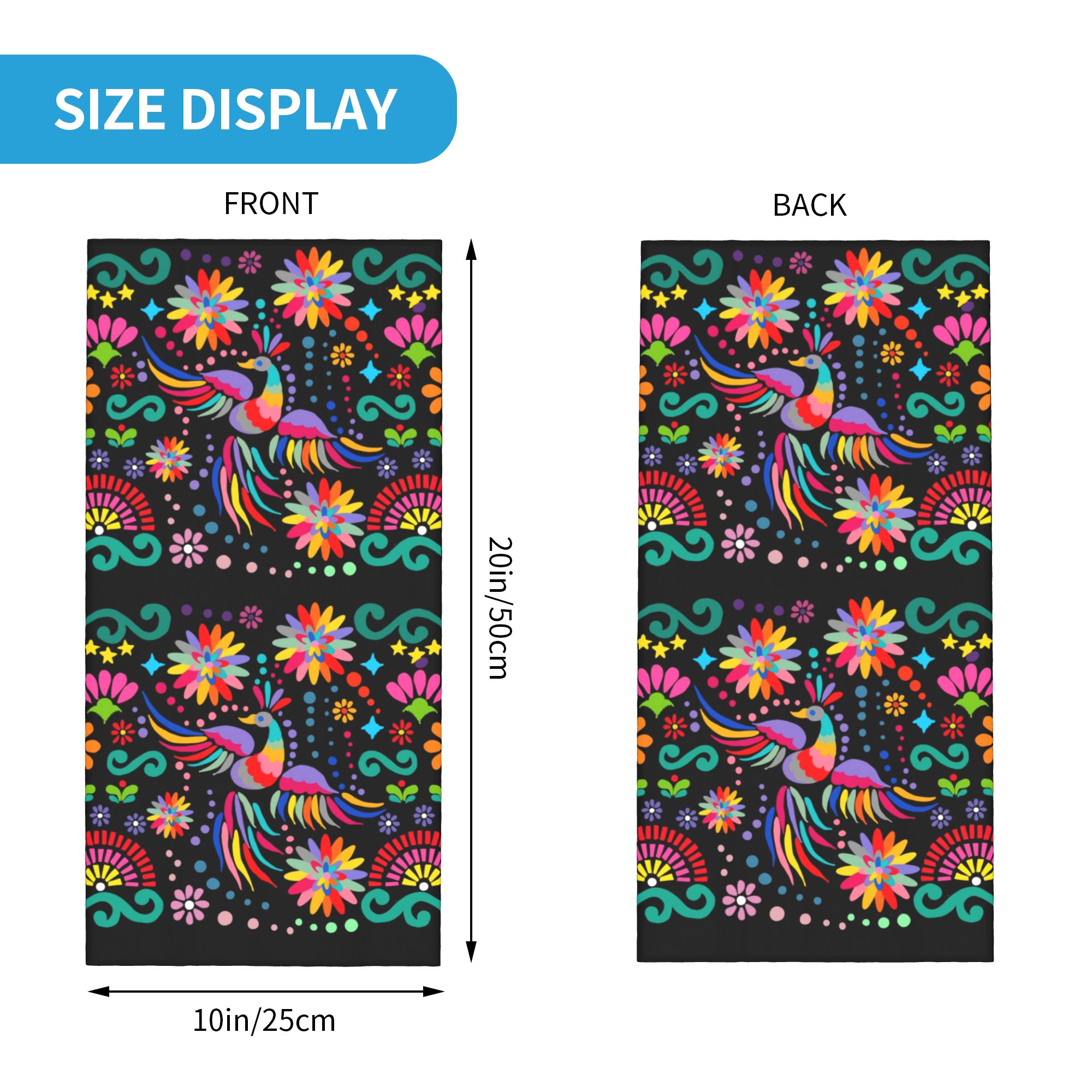 Custom Mexican Floral Flower T - Neck Gaiter Fleece reseña y precio