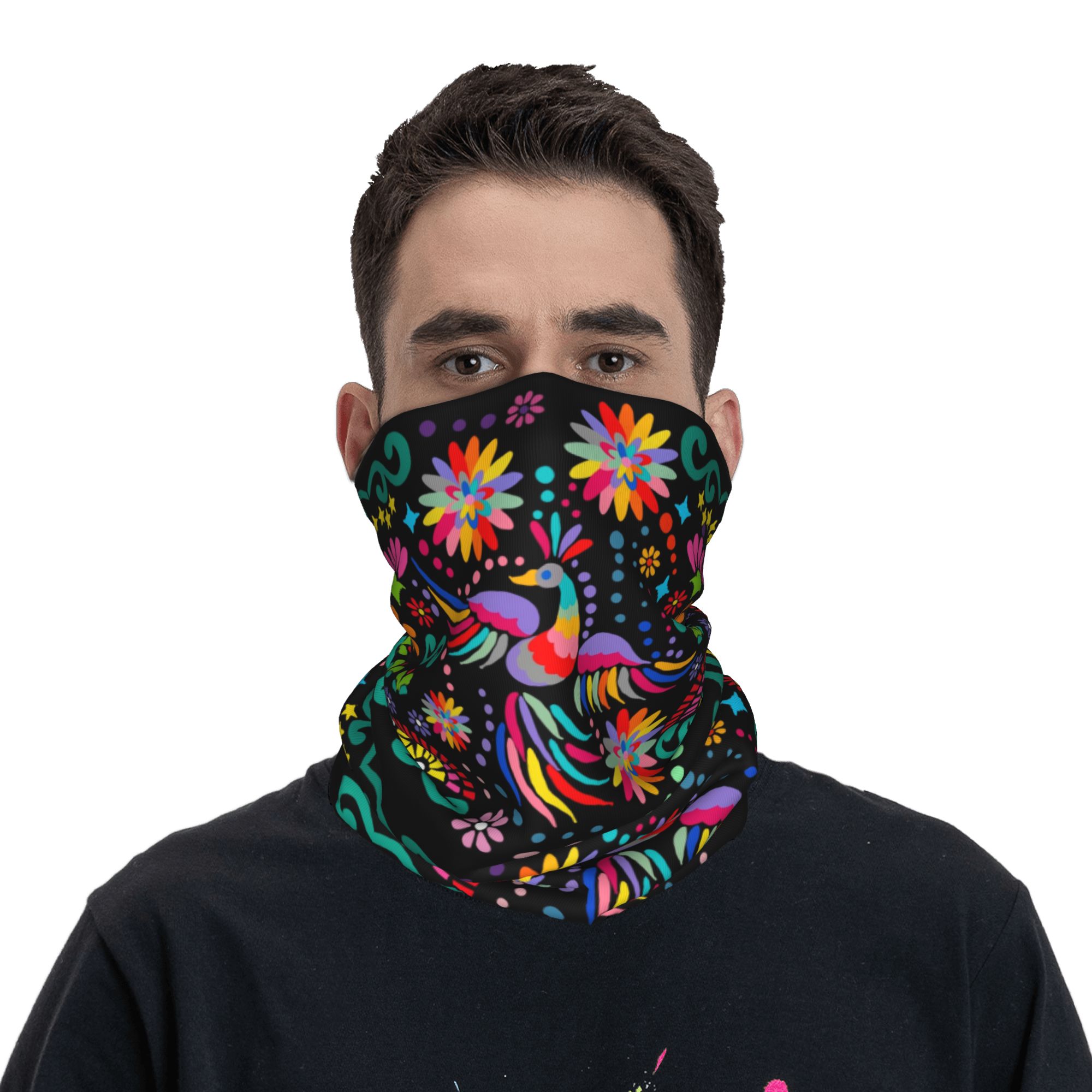 Custom Mexican Floral Flower T - Neck Gaiter Fleece reseña y precio