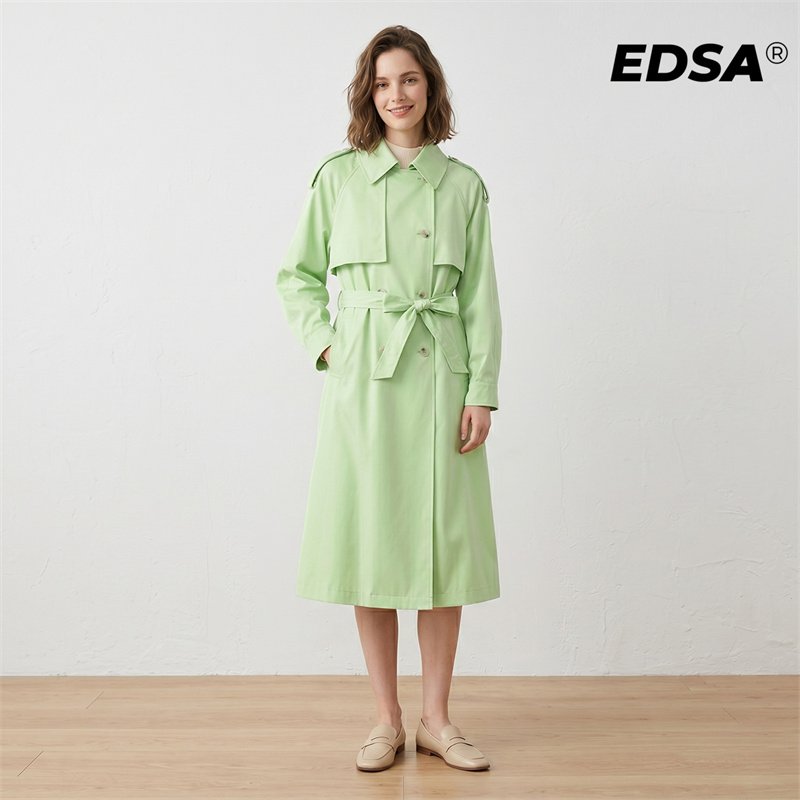 EDSA Women Green Trench Style  - Down Jacket Packable reseña y precio